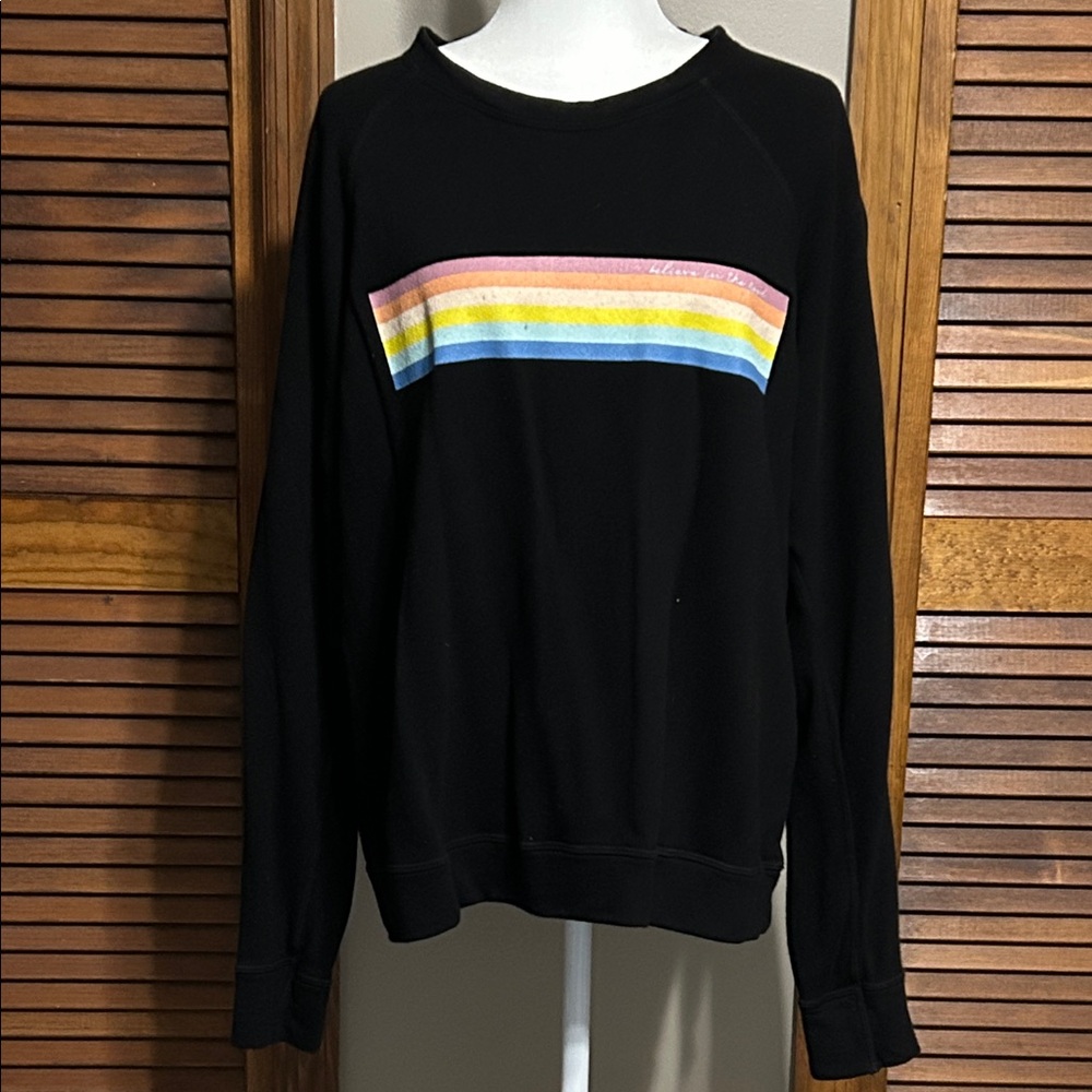 good hYOUman “believe in the good” Black Sweatshirt